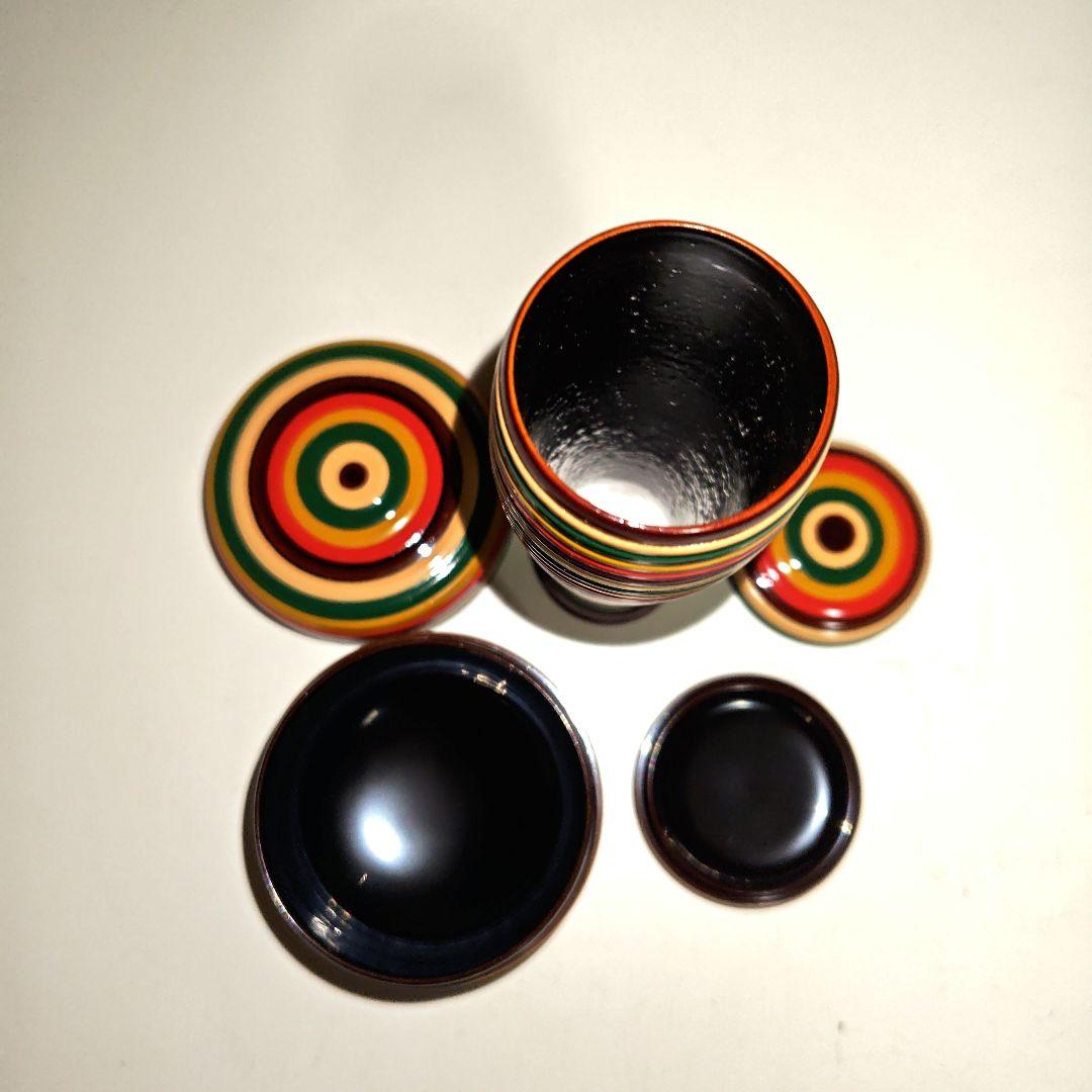 茶道具　麻の葉模様新一閑茶箱