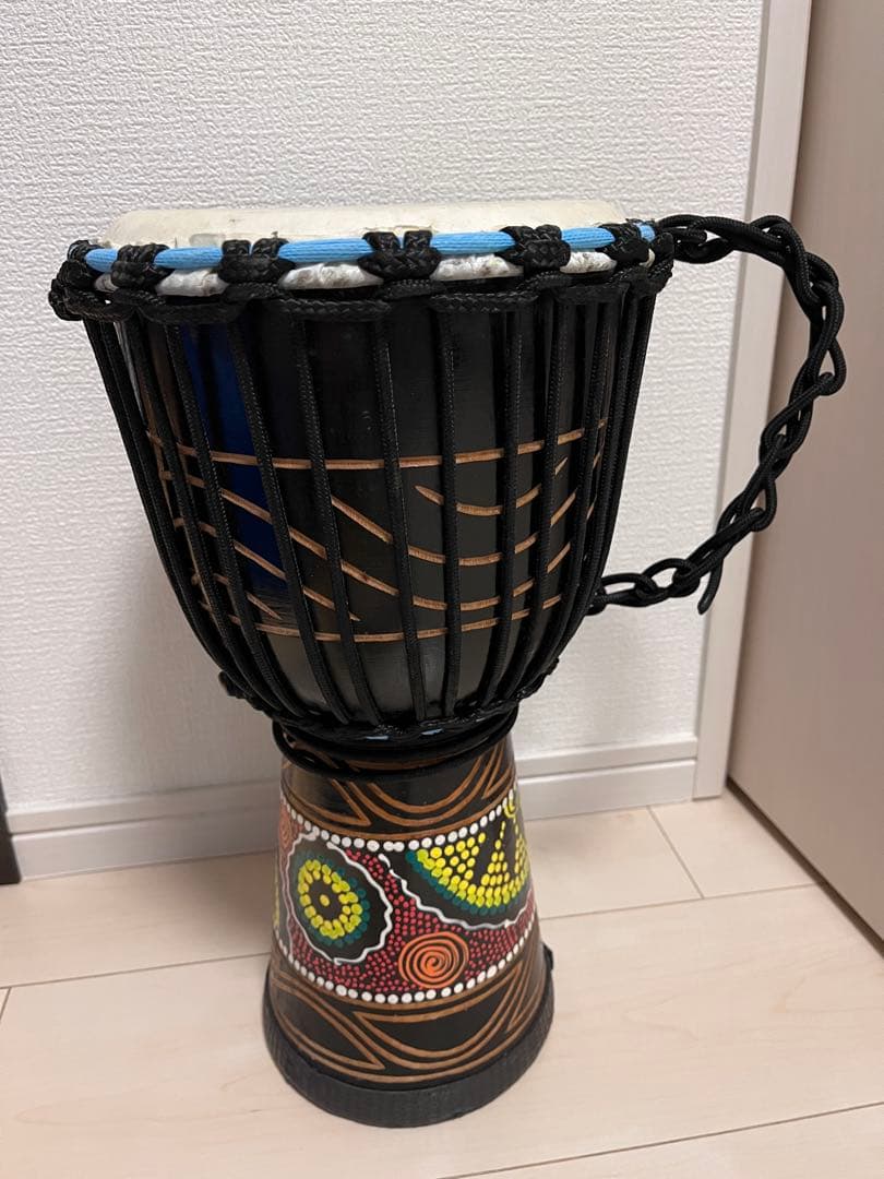 ジャンベ　アフリカ　太鼓　8インチ　バンドドラム　肩掛け　本革