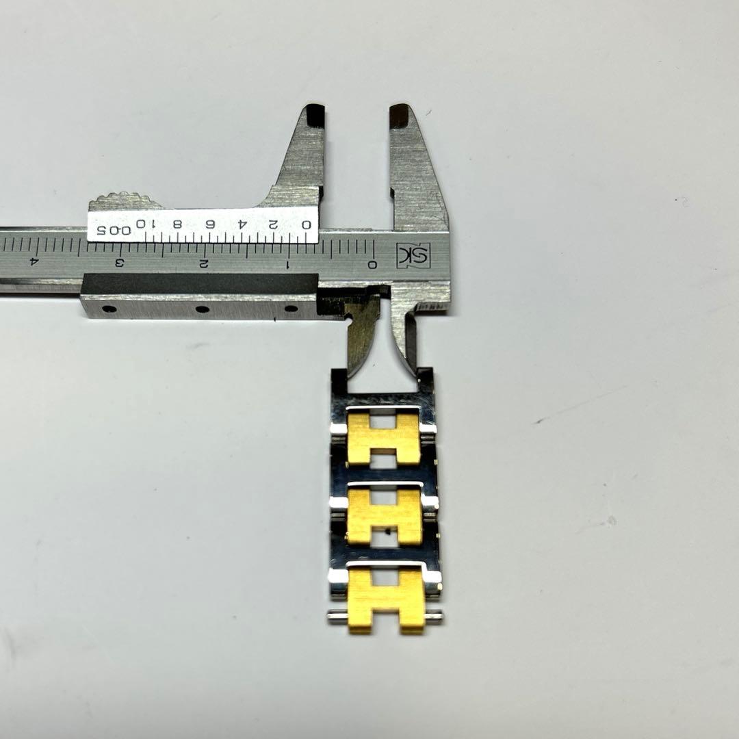 エルメス クリッパー腕時計白/金コンビ　女性用バント調整駒3個分