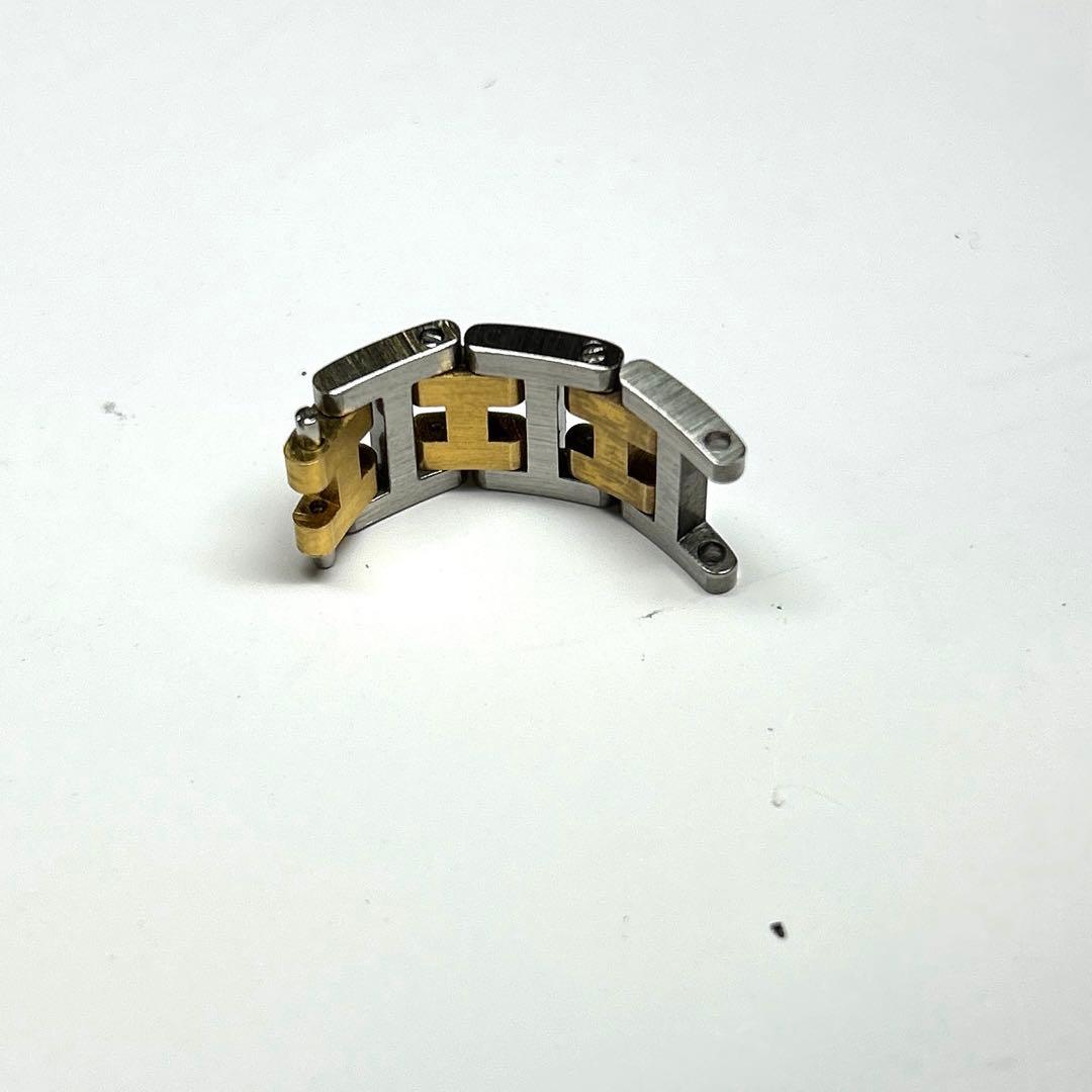 エルメス クリッパー腕時計白/金コンビ　女性用バント調整駒3個分