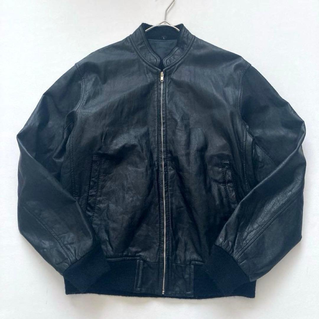 【hitsuji3】レザージャケット ライダース 黒 L 牛革 日本製