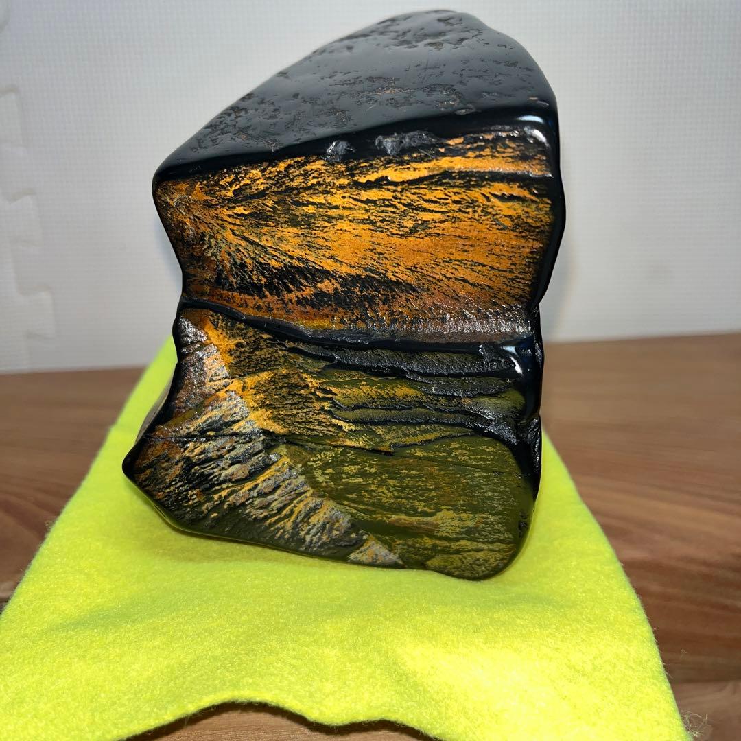 ⭕️龍渓硯　日本工芸会正会員　翠川希石(袈裟美) 共石蓋付き天然硯　5Ｋg超