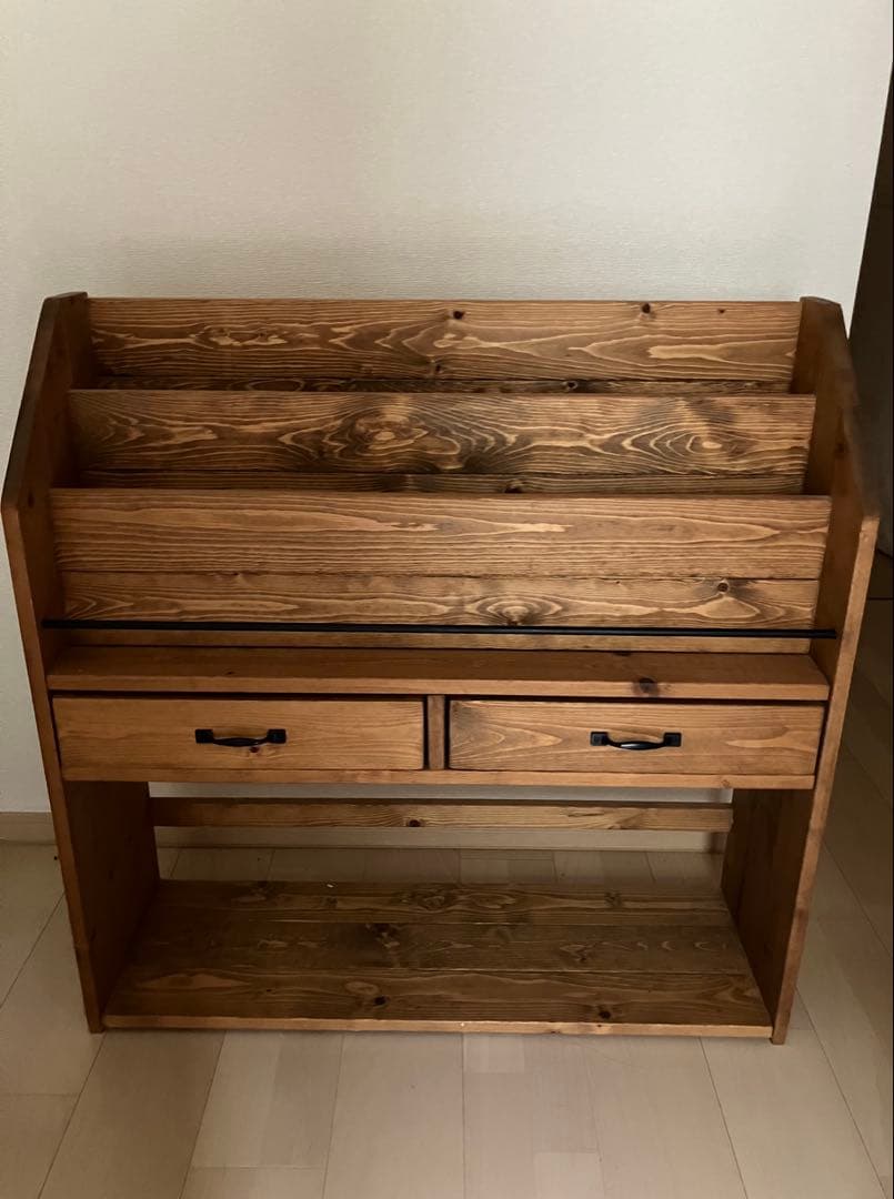 木製絵本棚 引き出し付き