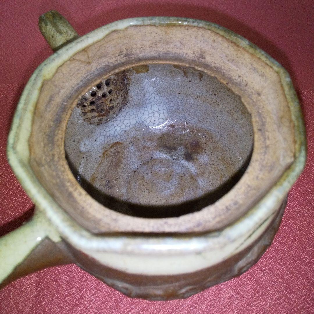 茶器揃い ①急須 ②湯冷まし ③湯呑み茶碗 「金彩・走り駒（左馬）・貫入」