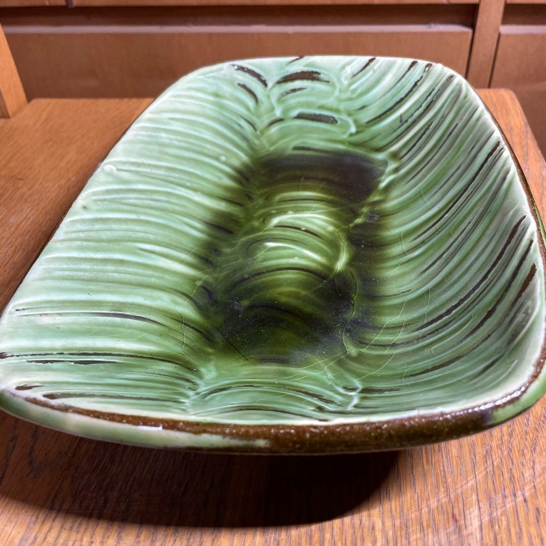 布志名焼　スリップウェア　長皿　箱なし