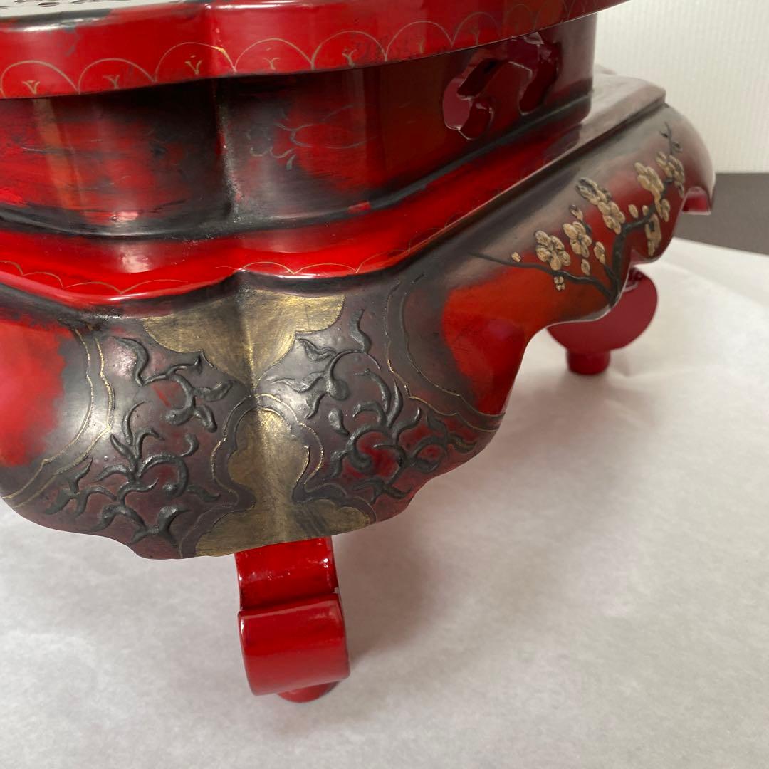 木製錆絵模様台　　　未使用