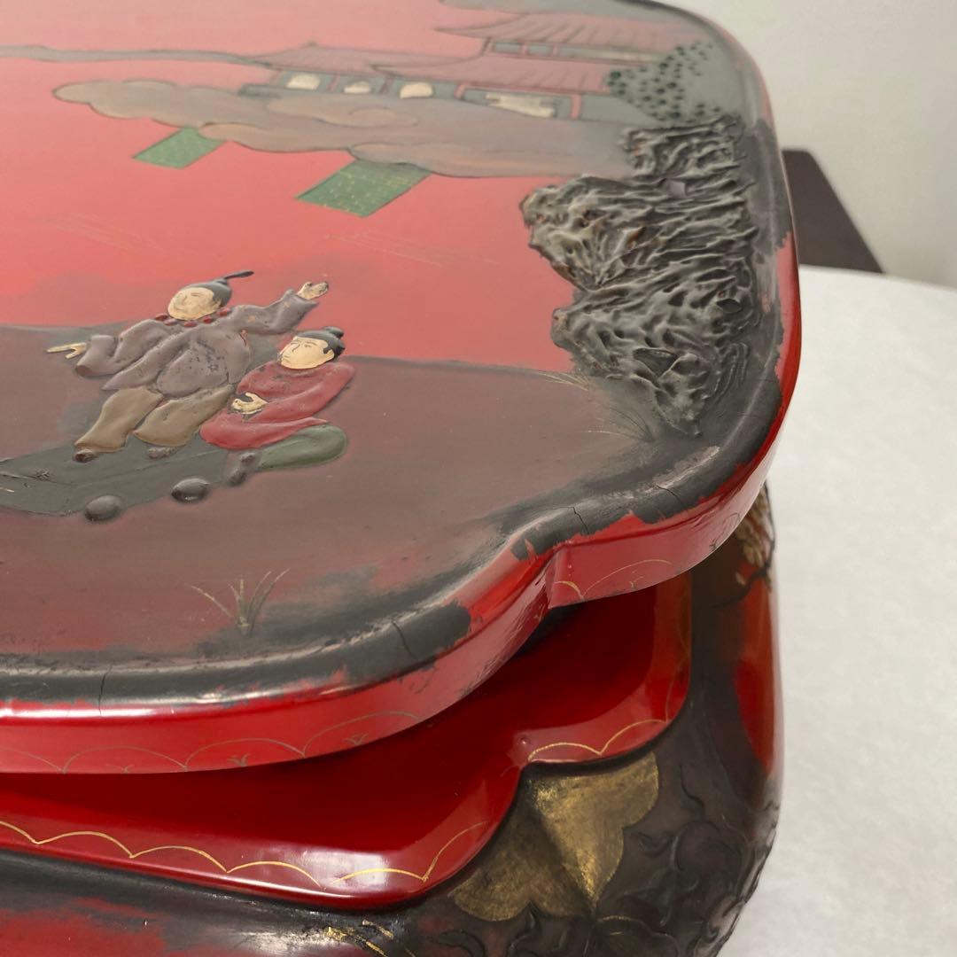 木製錆絵模様台　　　未使用