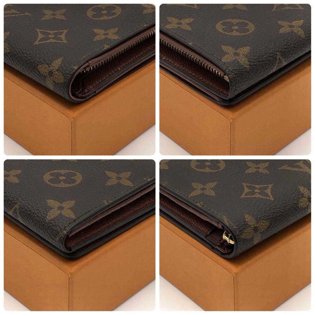 ルイヴィトン トレゾール 二つ折り財布 モノグラム ブラウン レディース