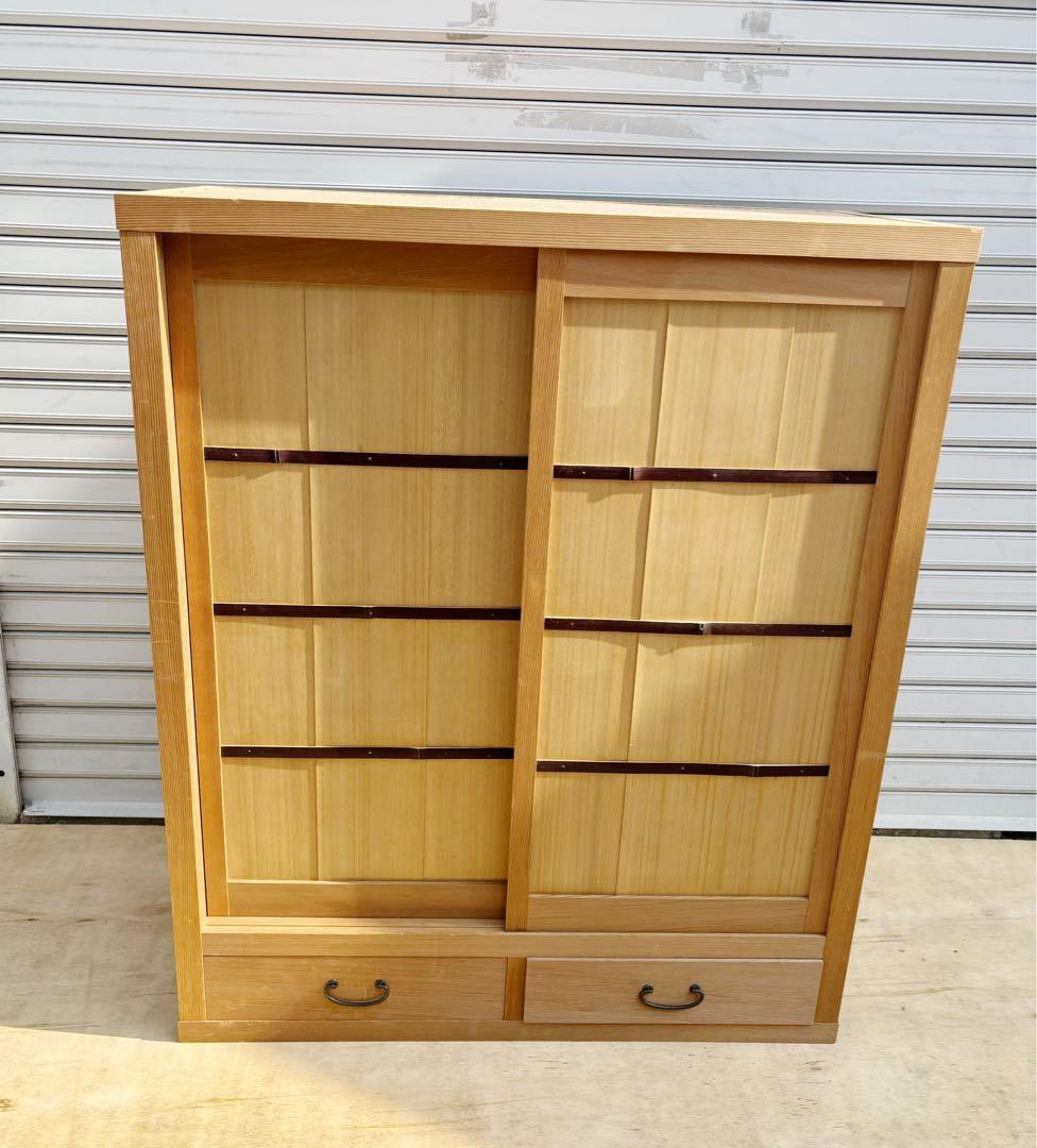 美品 茶道具 水屋道具 国産杉 網代扉 置水屋 道具棚 茶器収納 水屋箪笥茶棚