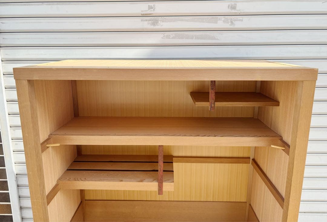 美品 茶道具 水屋道具 国産杉 網代扉 置水屋 道具棚 茶器収納 水屋箪笥茶棚