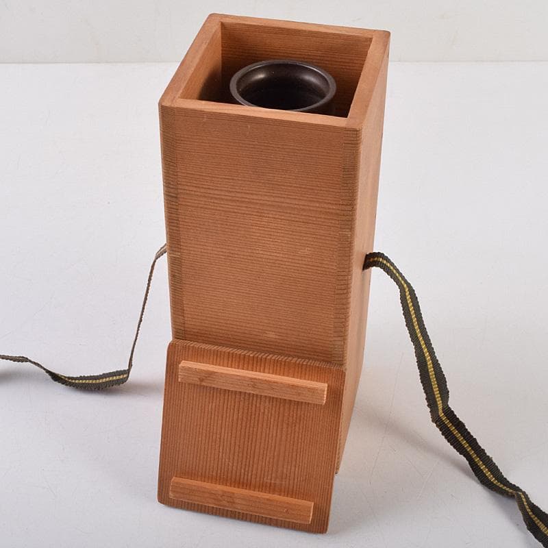 茶道具　釜師　角谷與兵衛造　唐銅柄杓立　共箱　C　R9238