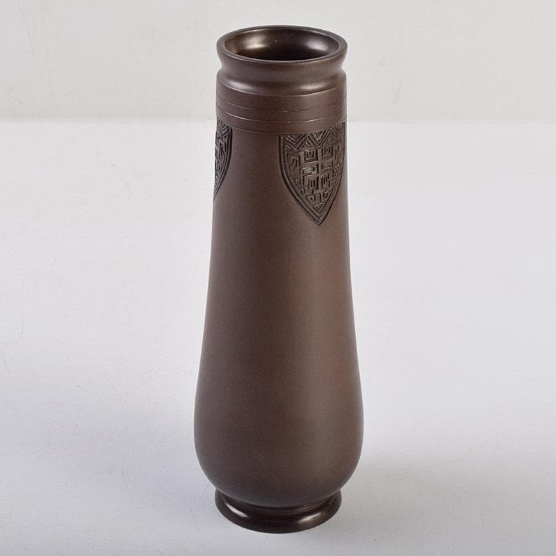 茶道具　釜師　角谷與兵衛造　唐銅柄杓立　共箱　C　R9238