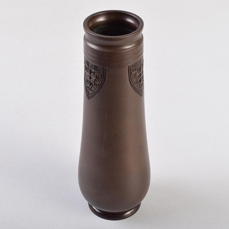 茶道具　釜師　角谷與兵衛造　唐銅柄杓立　共箱　C　R9238