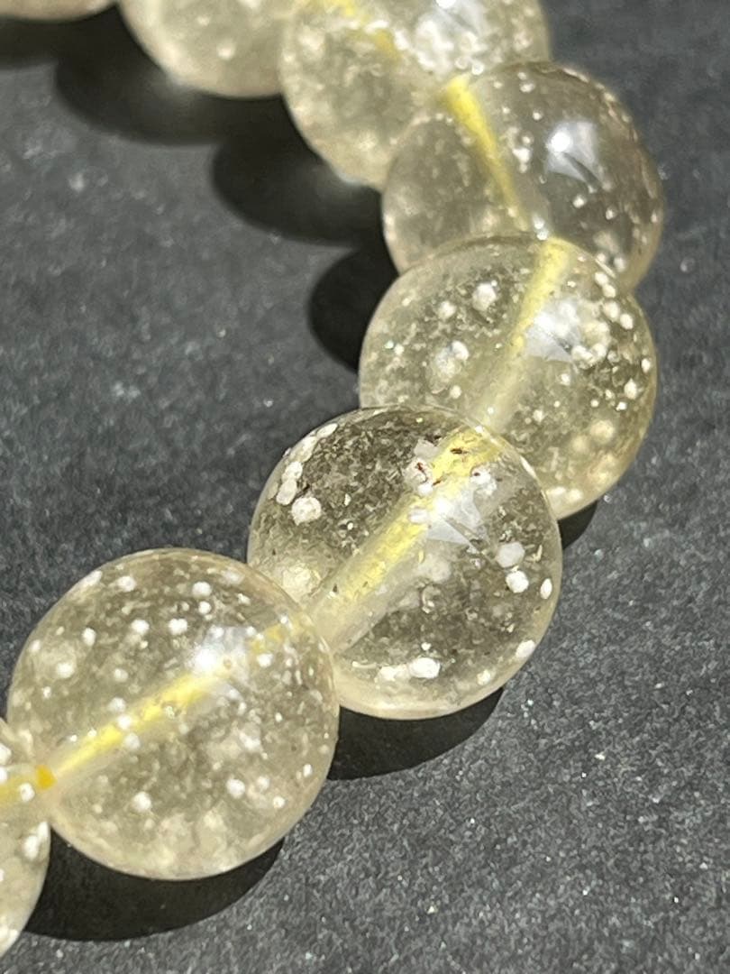 鑑別書付き　リビアングラス　10.4〜10.7㎜　ブレスレット　　№5