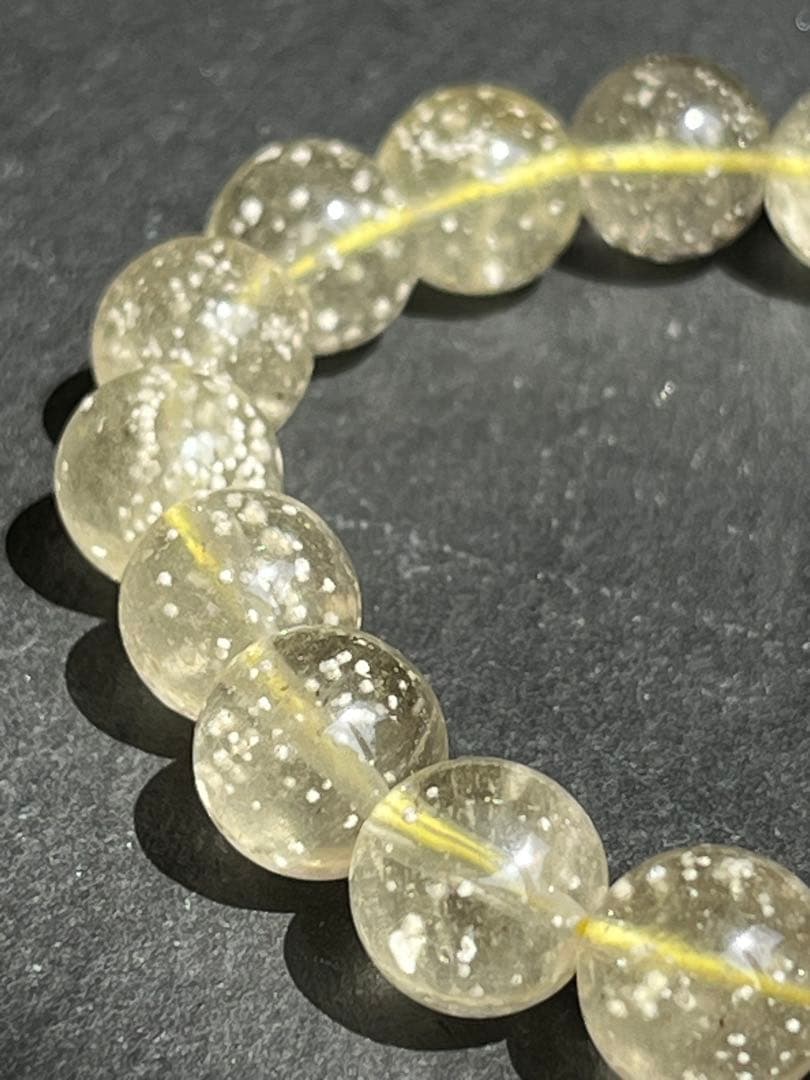 鑑別書付き　リビアングラス　10.4〜10.7㎜　ブレスレット　　№5