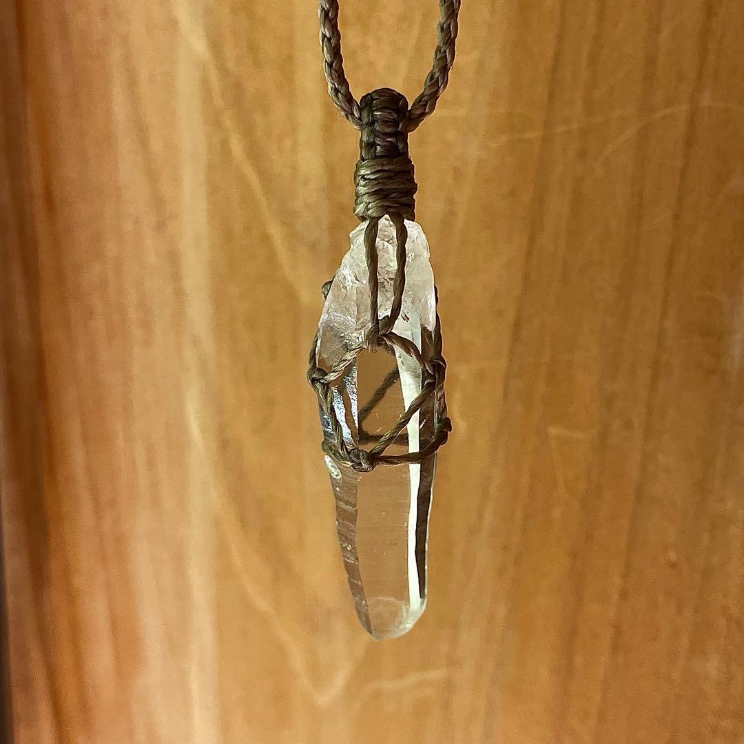 ヒマラヤ水晶 ＊ マクラメペンダント ネックレス 43