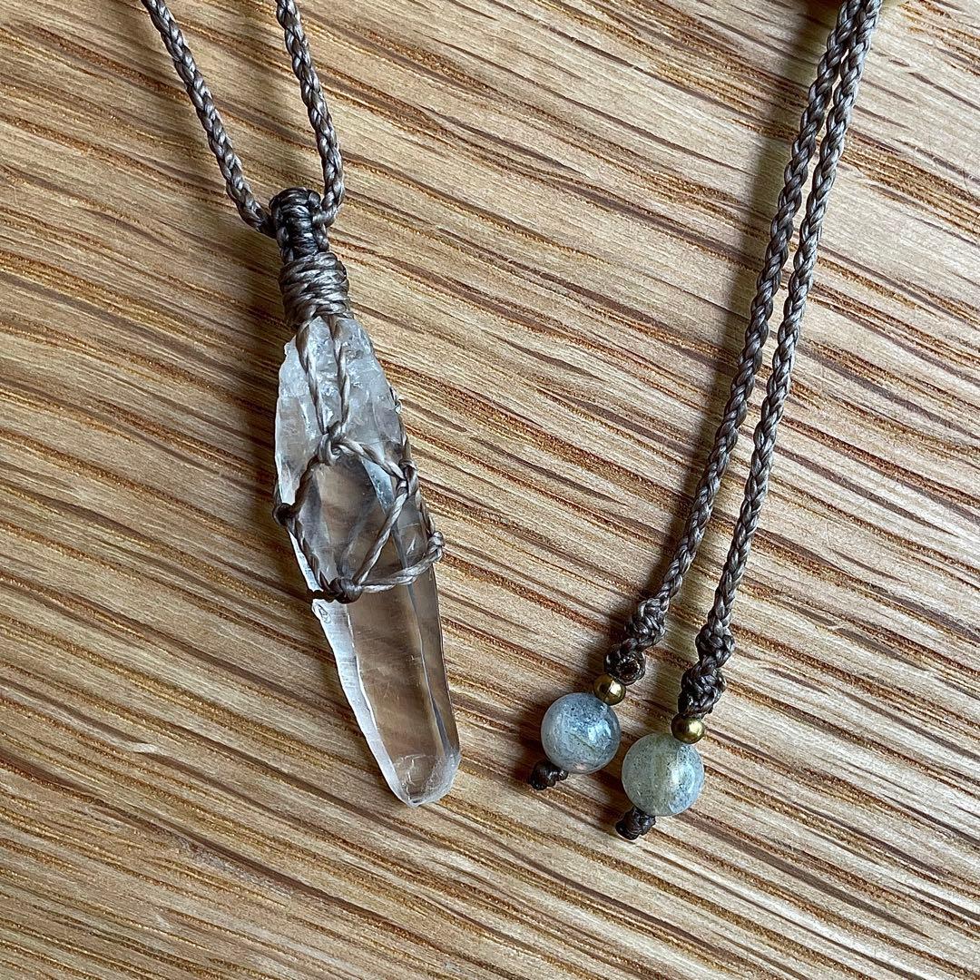 ヒマラヤ水晶 ＊ マクラメペンダント ネックレス 43