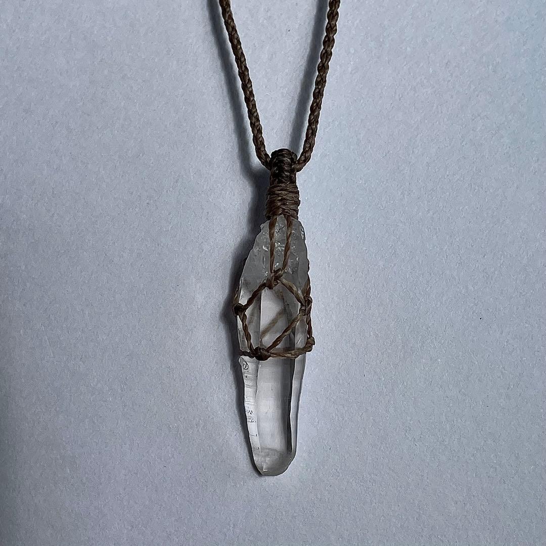 ヒマラヤ水晶 ＊ マクラメペンダント ネックレス 43