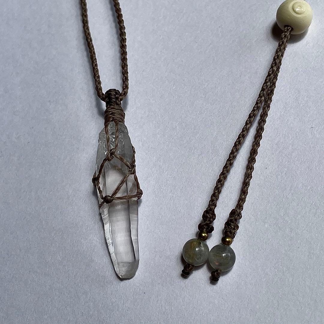ヒマラヤ水晶 ＊ マクラメペンダント ネックレス 43