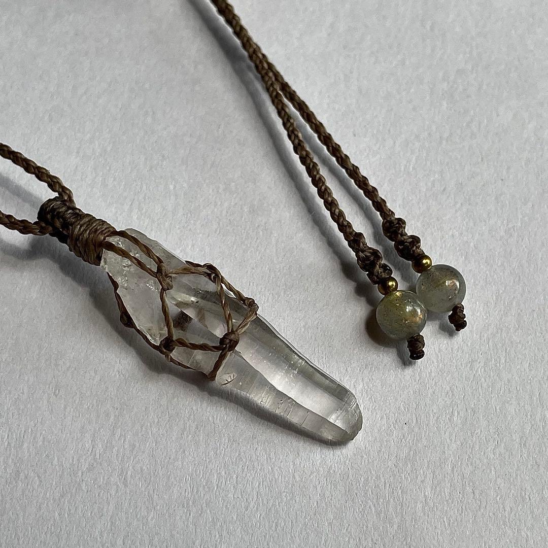 ヒマラヤ水晶 ＊ マクラメペンダント ネックレス 43