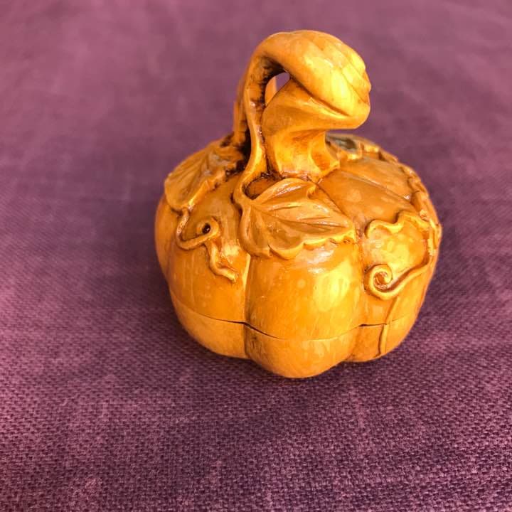 香合 木彫り  骨董  アンティーク 小物入れ