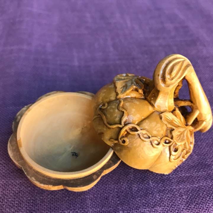 香合 木彫り  骨董  アンティーク 小物入れ