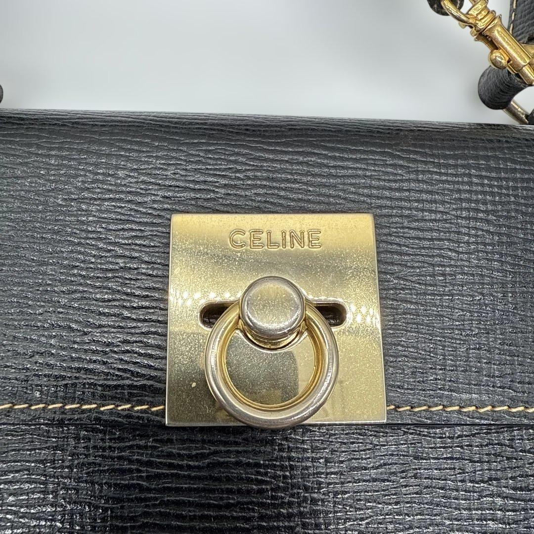 ヴィンテージ　レア　CELINE ブラック ハンドバッグ ダストバッグ付き