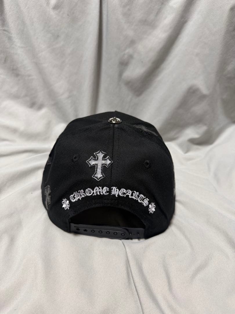 Chrome hearts 刺繍ロゴ ベースボールキャップ ブラック/グレー