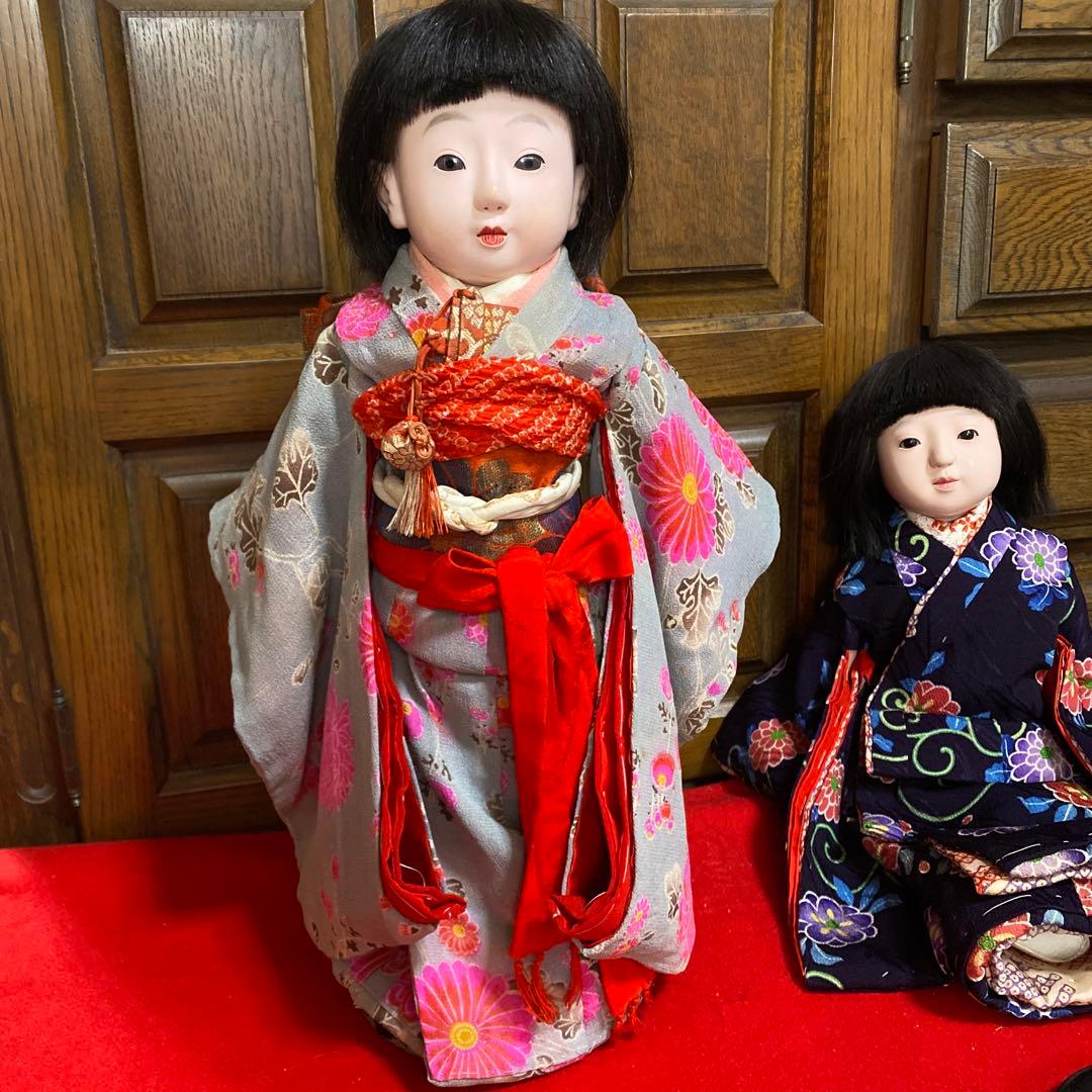 市松人形用着物　江戸縮緬　12号　４３ｃｍ位　帯セット　肌着　筥迫