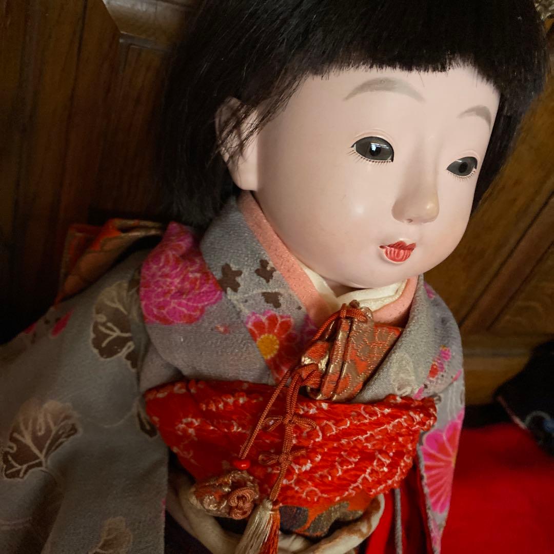 市松人形用着物　江戸縮緬　12号　４３ｃｍ位　帯セット　肌着　筥迫