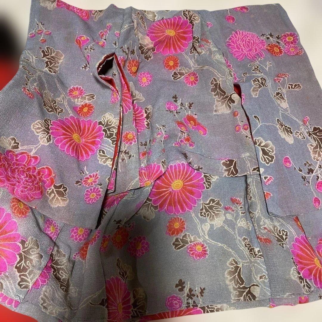 市松人形用着物　江戸縮緬　12号　４３ｃｍ位　帯セット　肌着　筥迫