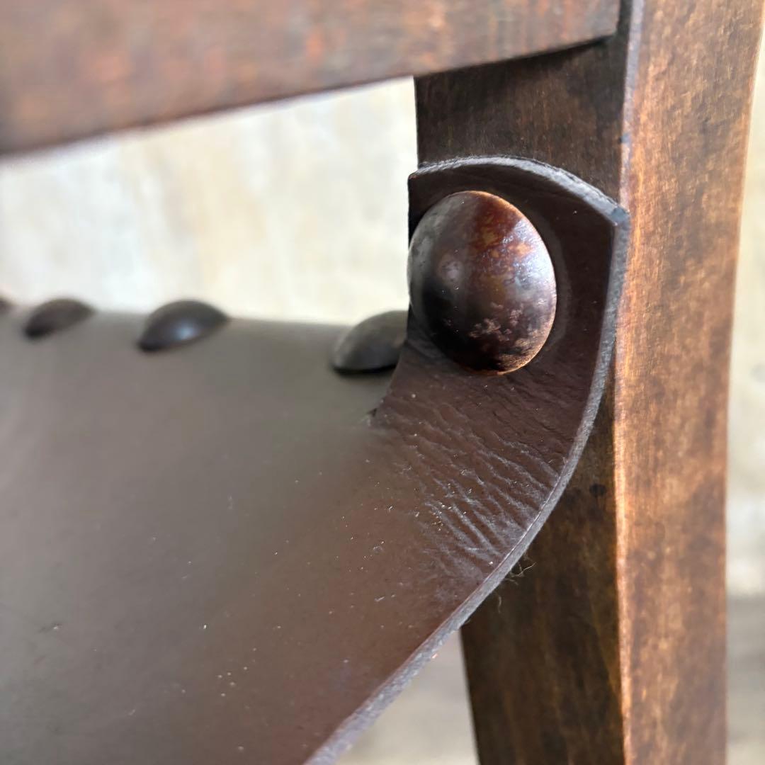 NAVARRO ARGUDO スペイン　ヴィンテージ　レザーシートチェア　①