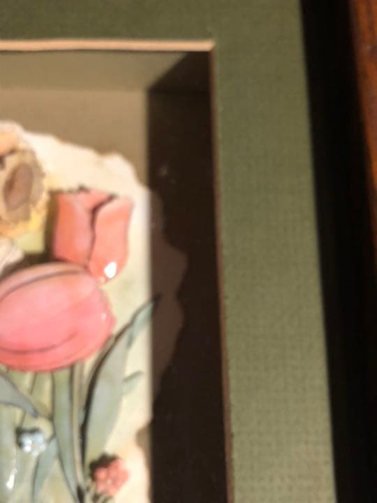 イースターバニーと春の花のシャドーボックス