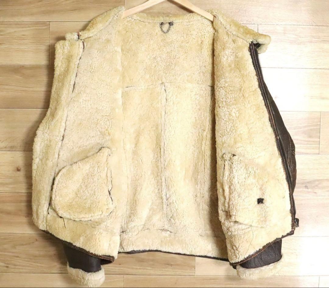 ムートンジャケット　B-3タイプ　本革　子羊革　レザージャケット　革ジャン
