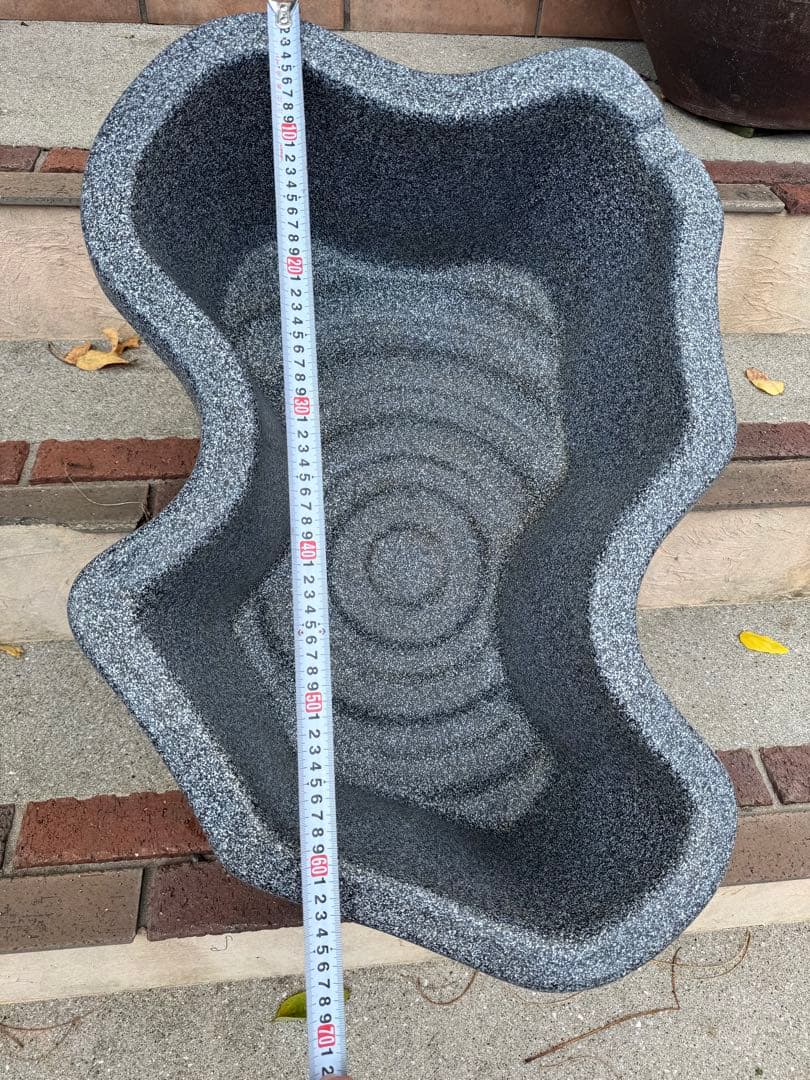 ひょうたん池 みかげ調 プラ池 中古 グレー