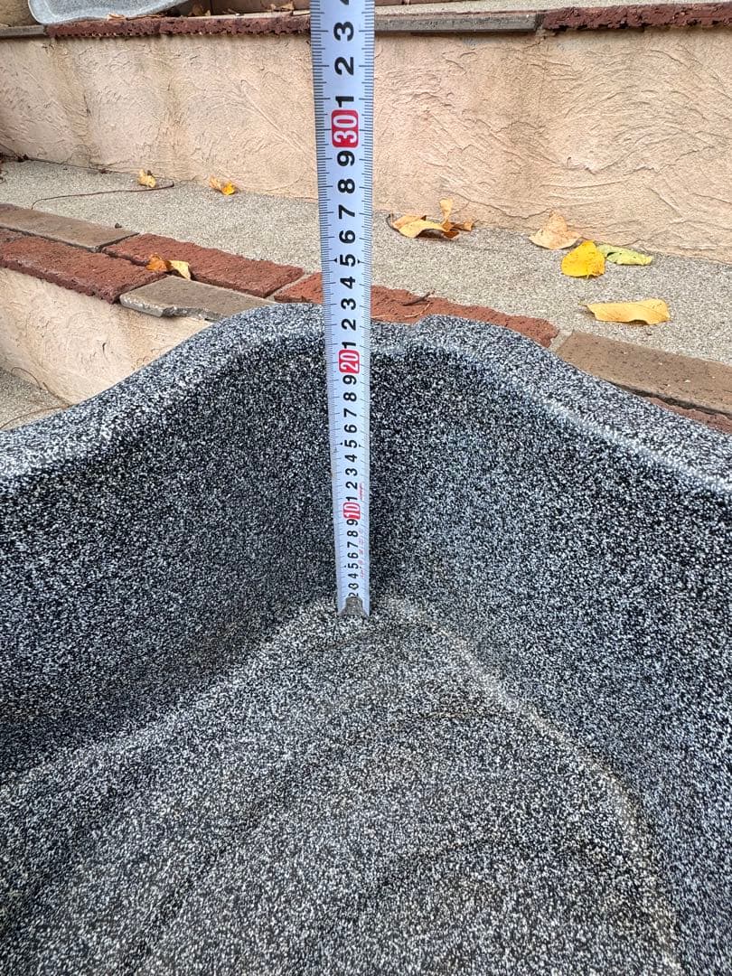 ひょうたん池 みかげ調 プラ池 中古 グレー