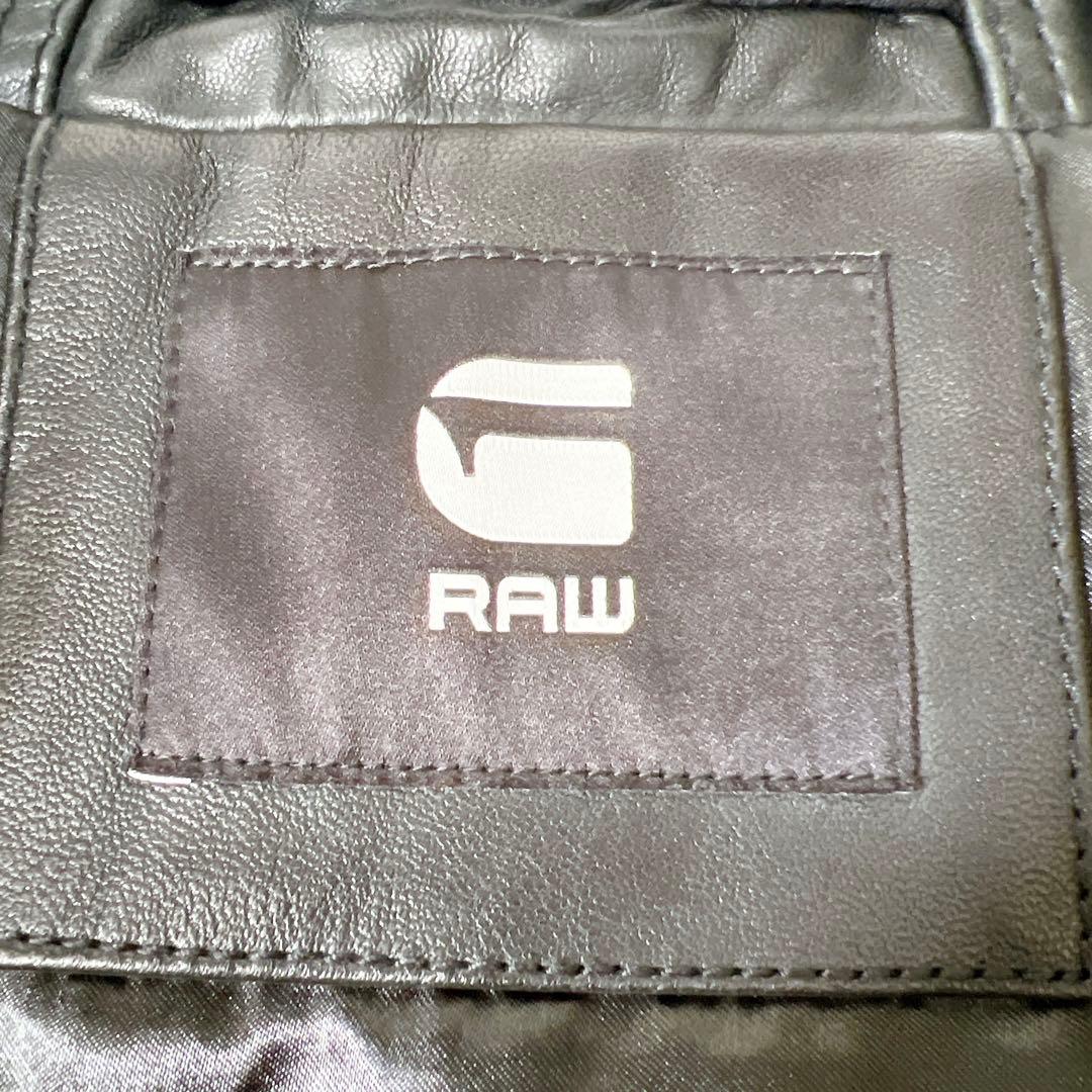 G-STAR RAW シングルライダース ロゴプレート ブラウン US M