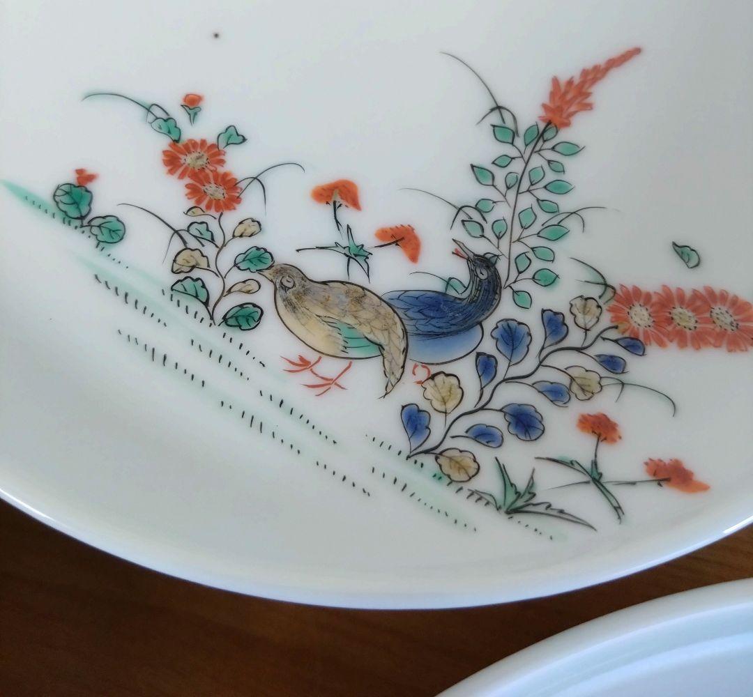 十二代酒井田柿右衛門　錦手　菓子皿　5枚揃い　柿右衛門