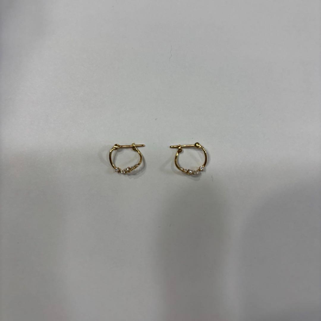 K18 ゴールドフープピアス 箱付き