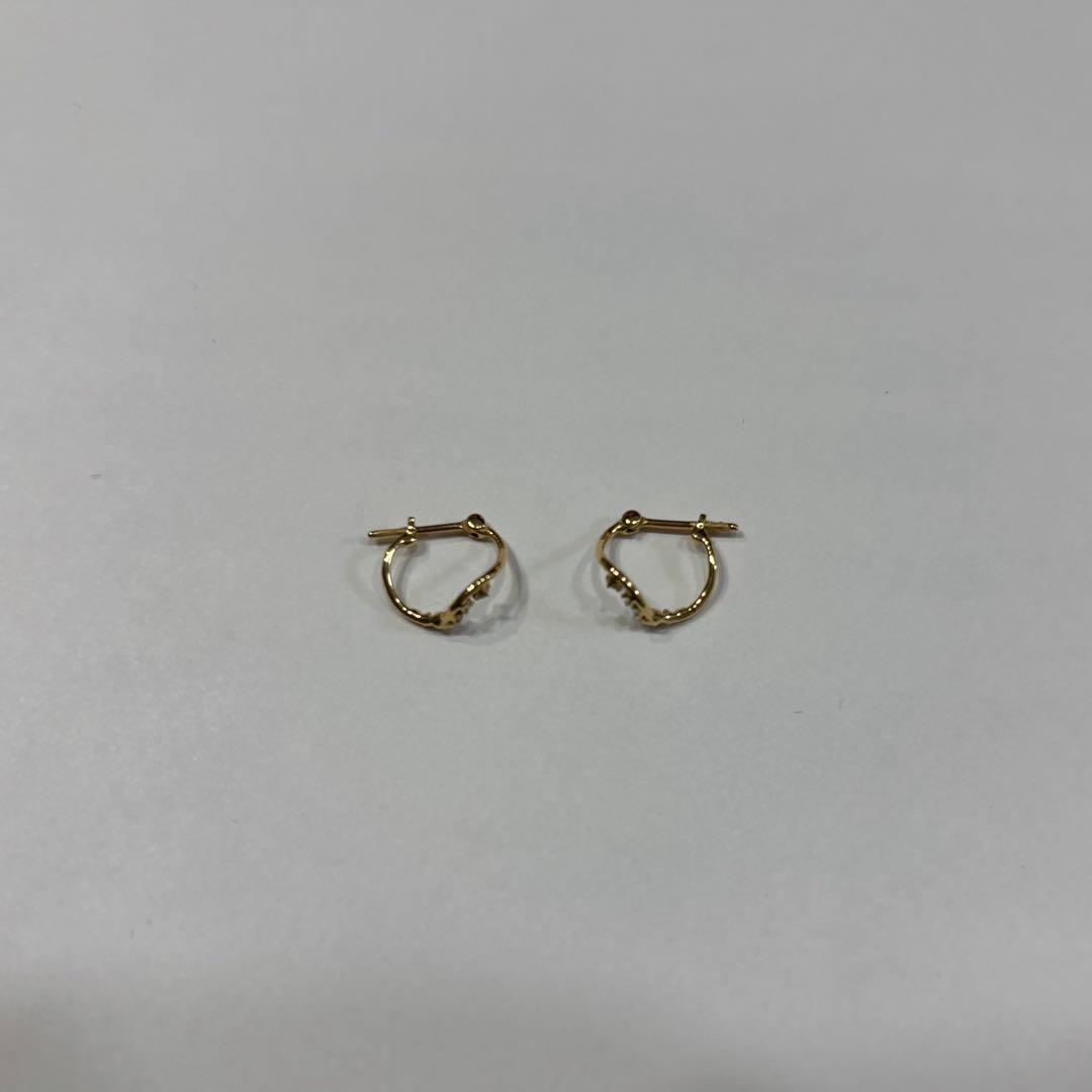 K18 ゴールドフープピアス 箱付き