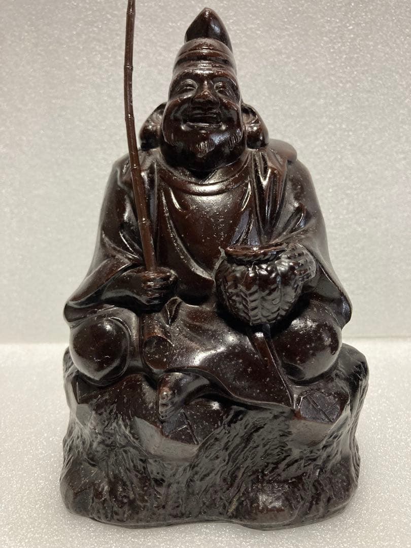 七福神の恵比寿と大黒天のブロンズ置物 二体セット