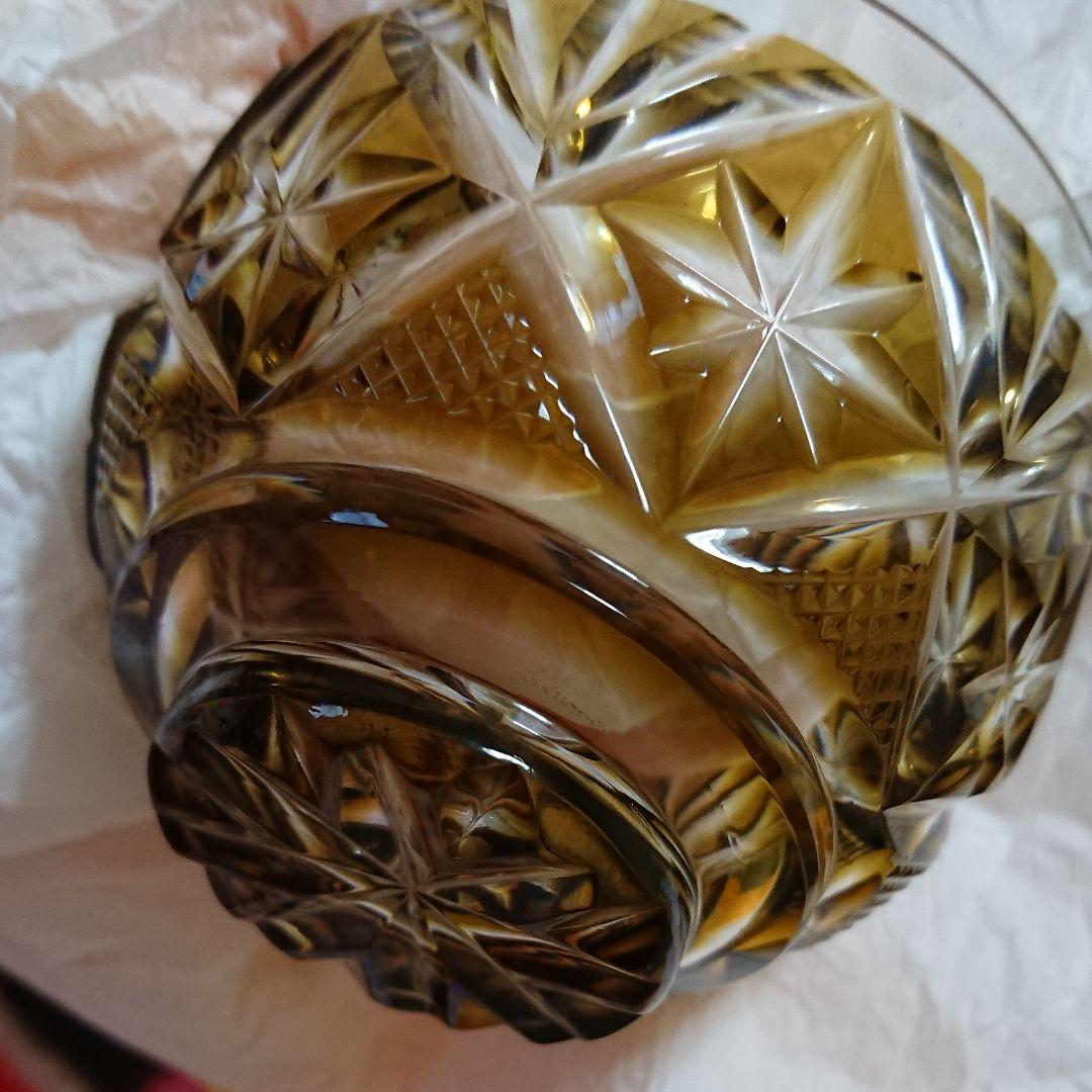 薩摩切子 小付鉢 黄 ゴールド