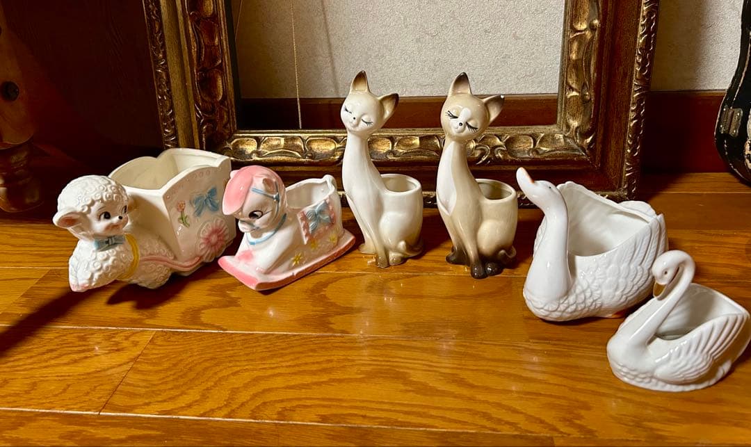 猫　白鳥　ペガサス　羊　置物　器　ヴィンテージ　アンティーク