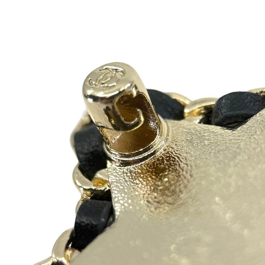 【極美品☆現行】シャネル　C24A 現行　ブローチ　レザー　星　ココマーク