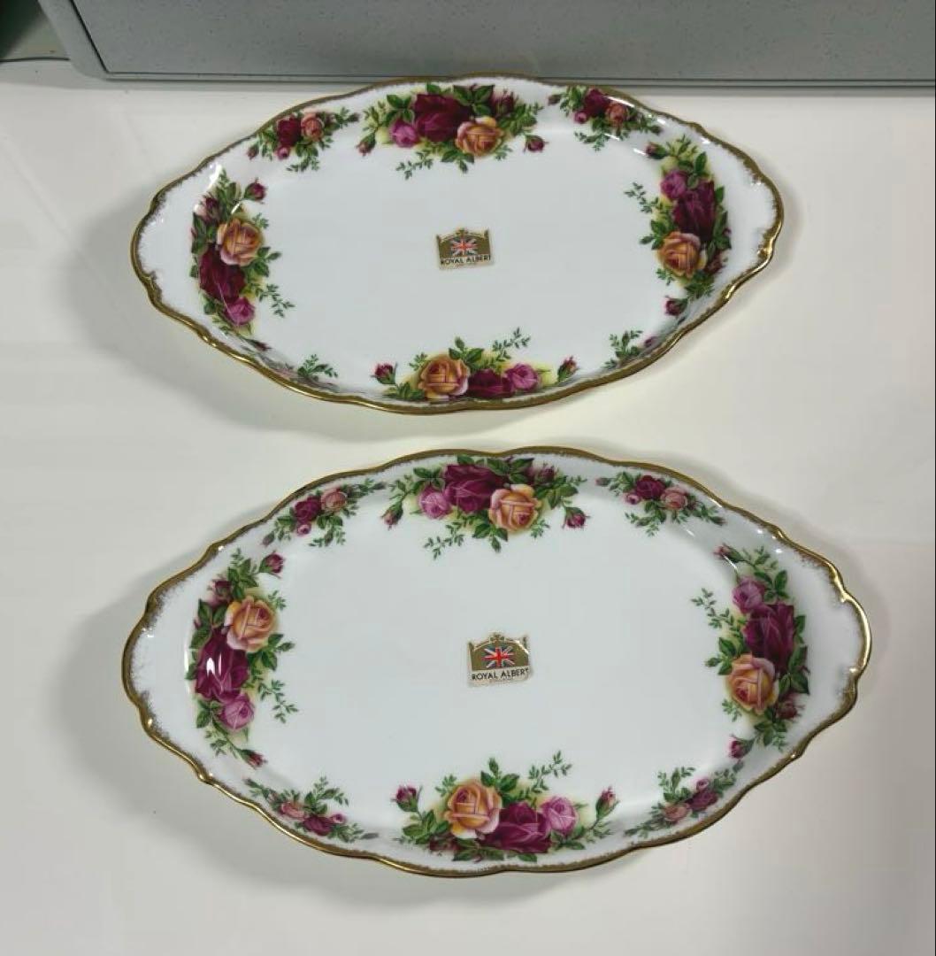 ビンテージ❤︎ロイヤルアルバート❤︎オールドカントリーローズ❤︎薔薇柄❤︎楕円形皿❤︎2枚