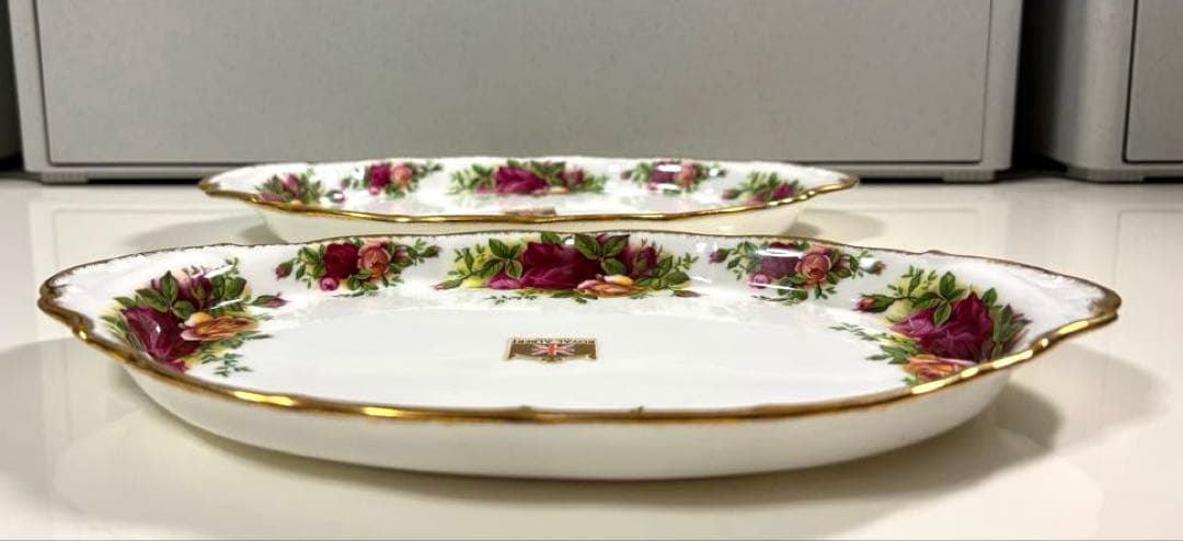 ビンテージ❤︎ロイヤルアルバート❤︎オールドカントリーローズ❤︎薔薇柄❤︎楕円形皿❤︎2枚