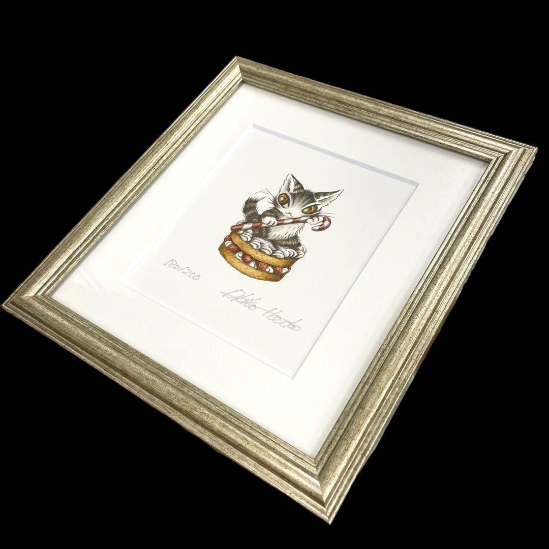 美品　ダヤン　池田あきこ　絵画　額入り　180/200　サイン入り