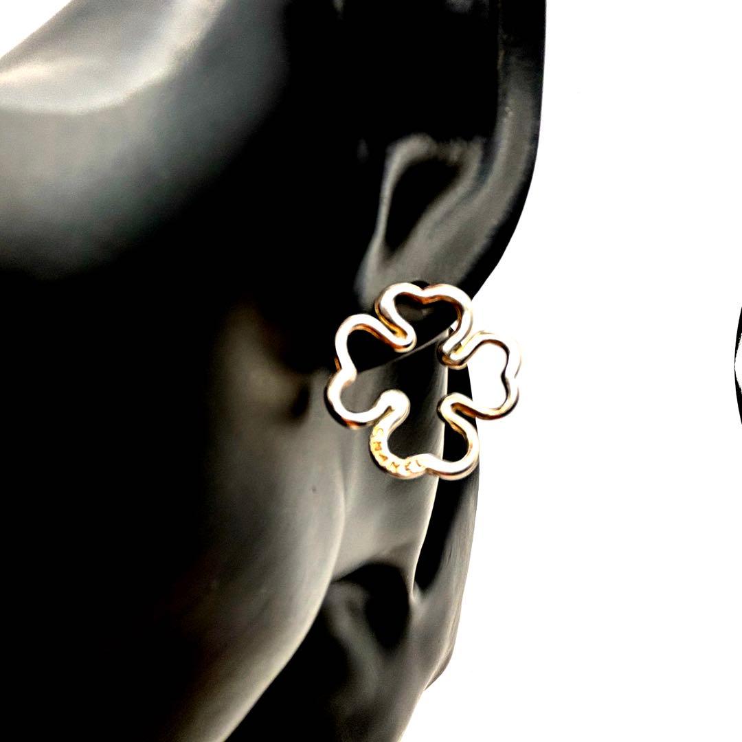 CHANEL クローバー型ピアス 925シルバー