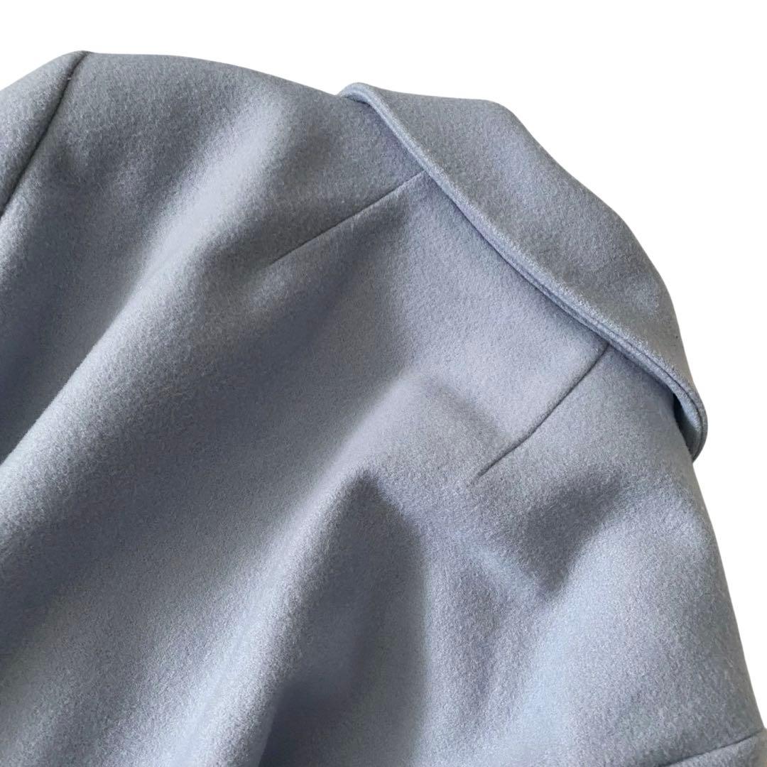 セオリー ウール チェスターロングコート ライトブルー ゆったり 日本製 S