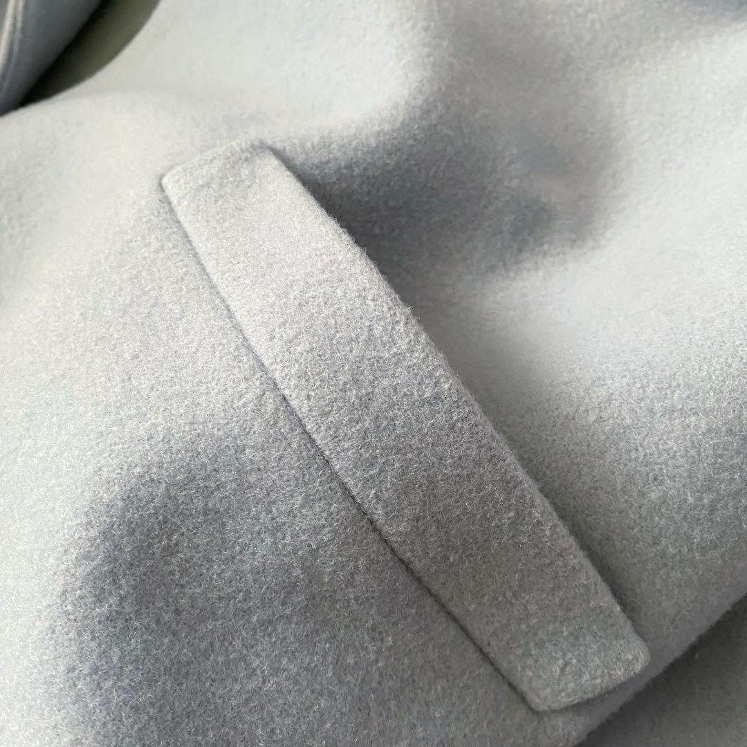 セオリー ウール チェスターロングコート ライトブルー ゆったり 日本製 S